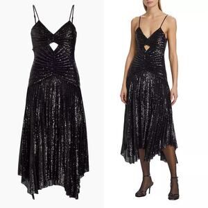 A.L.C. Lou Sequin Keyhole Midi Dress